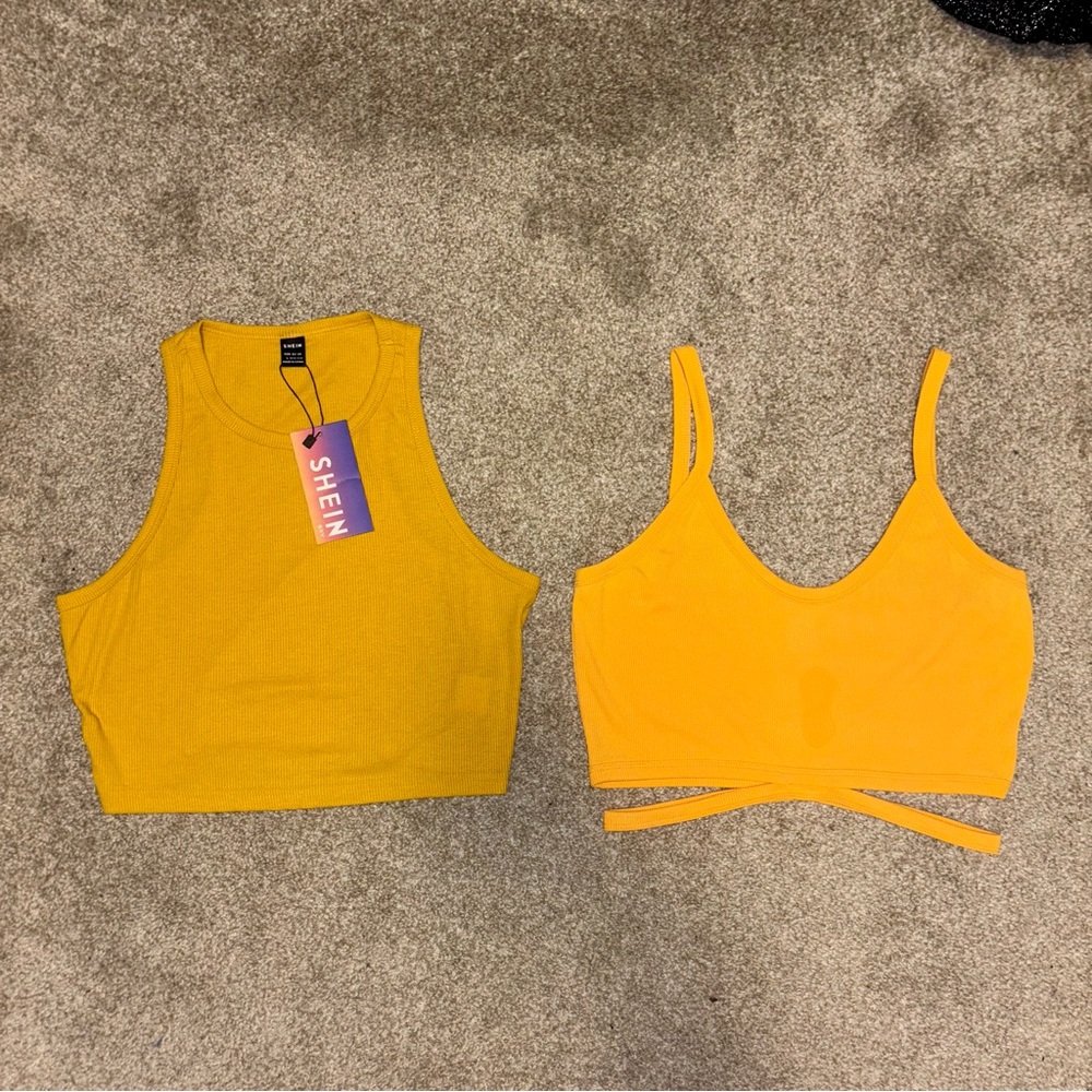 SHEIN yellow tank 2 pack